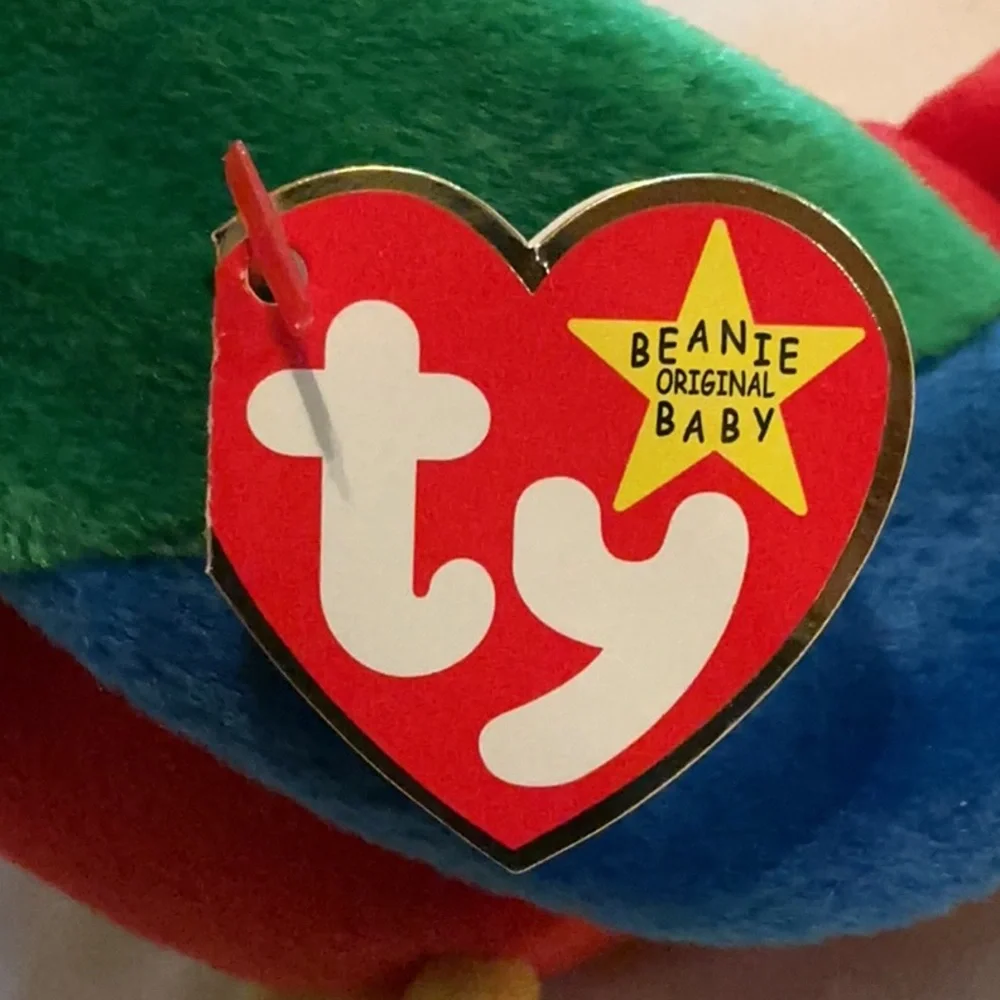Ty Retired Beanie Baby Jabber Multicolor Parrot Plush - Rare & Collectible - Picture 8 of 10